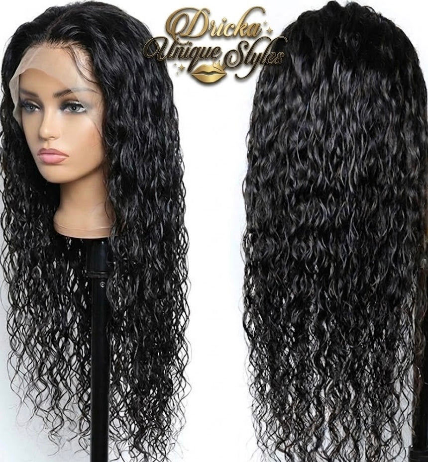 13x4 Lace Front Wig Human Hair Pre Plucked 180 Density Brazilian Wet and Wavy Human Hair Wig